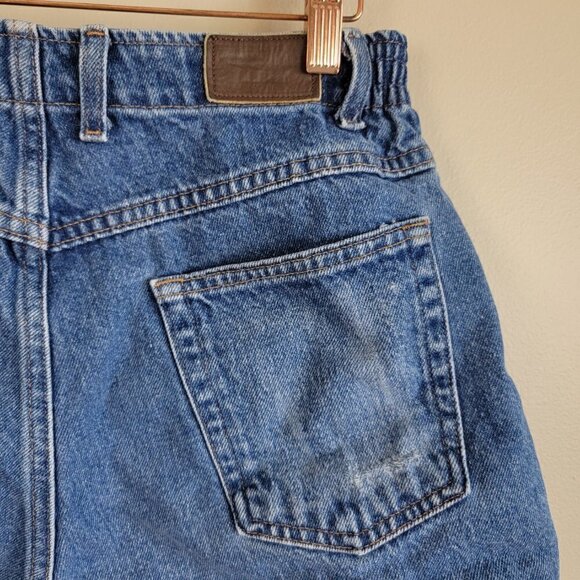 Vintage Double L.L. Bean Jean Shorts Comfort Elastic Waist High Rise Cutoff 4 - Picture 7 of 11